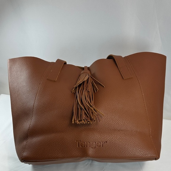 Tanger Large Brown Leather Tote with Tassel - Picture 3 of 14
